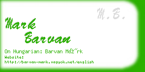 mark barvan business card